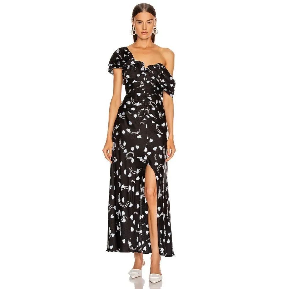 Self-Portrait Abstract Geo Print Off Shoulder Dress
